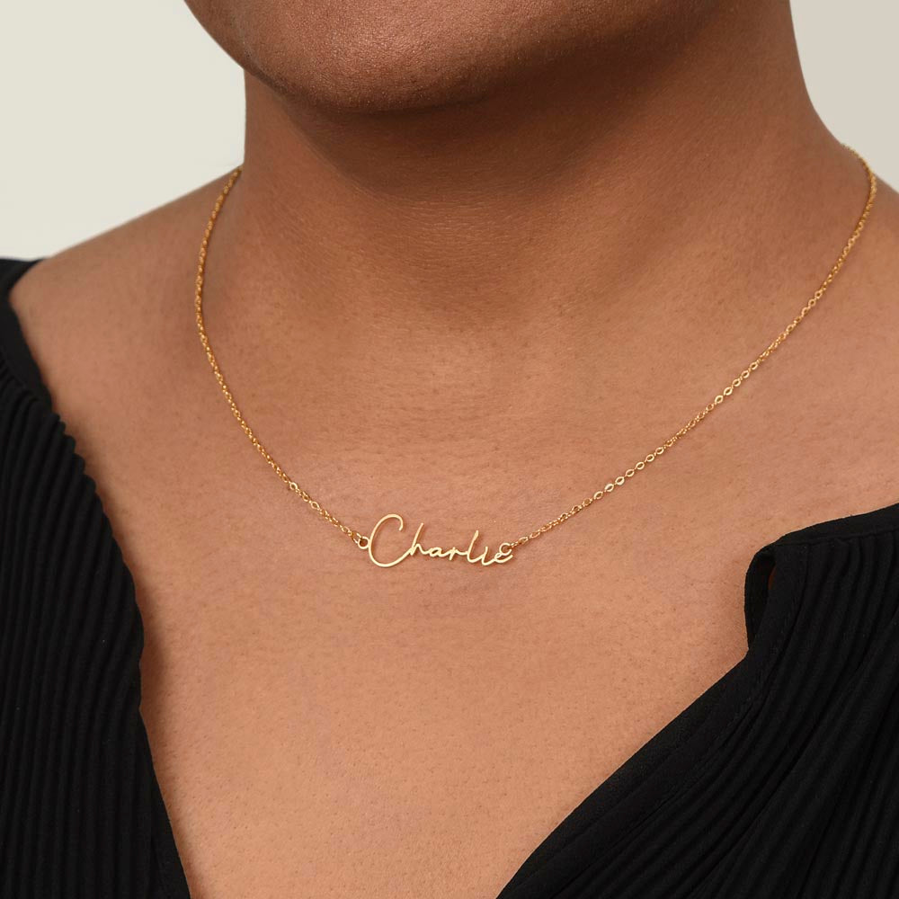 Badass Daughter Signature Name Necklace – Personalized Jewelry