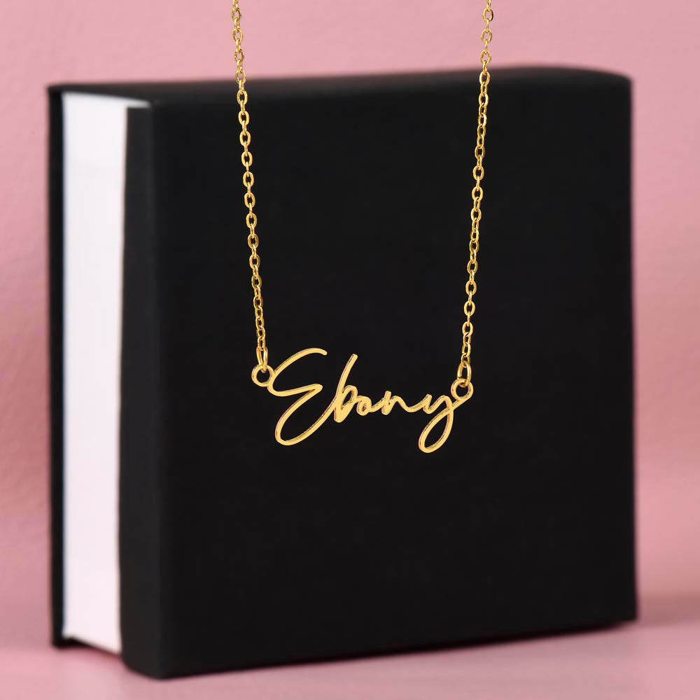 Badass Daughter Signature Name Necklace – Personalized Jewelry